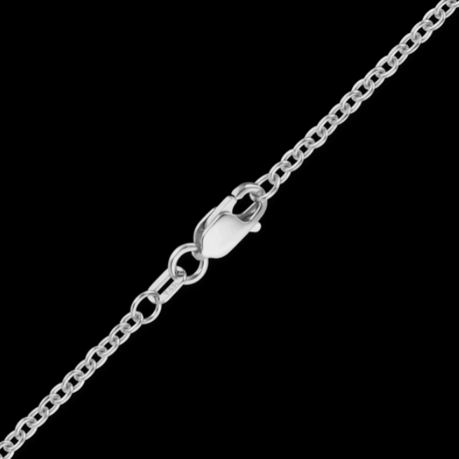 14k White Gold Diamond-Cut Cable 16" Chain