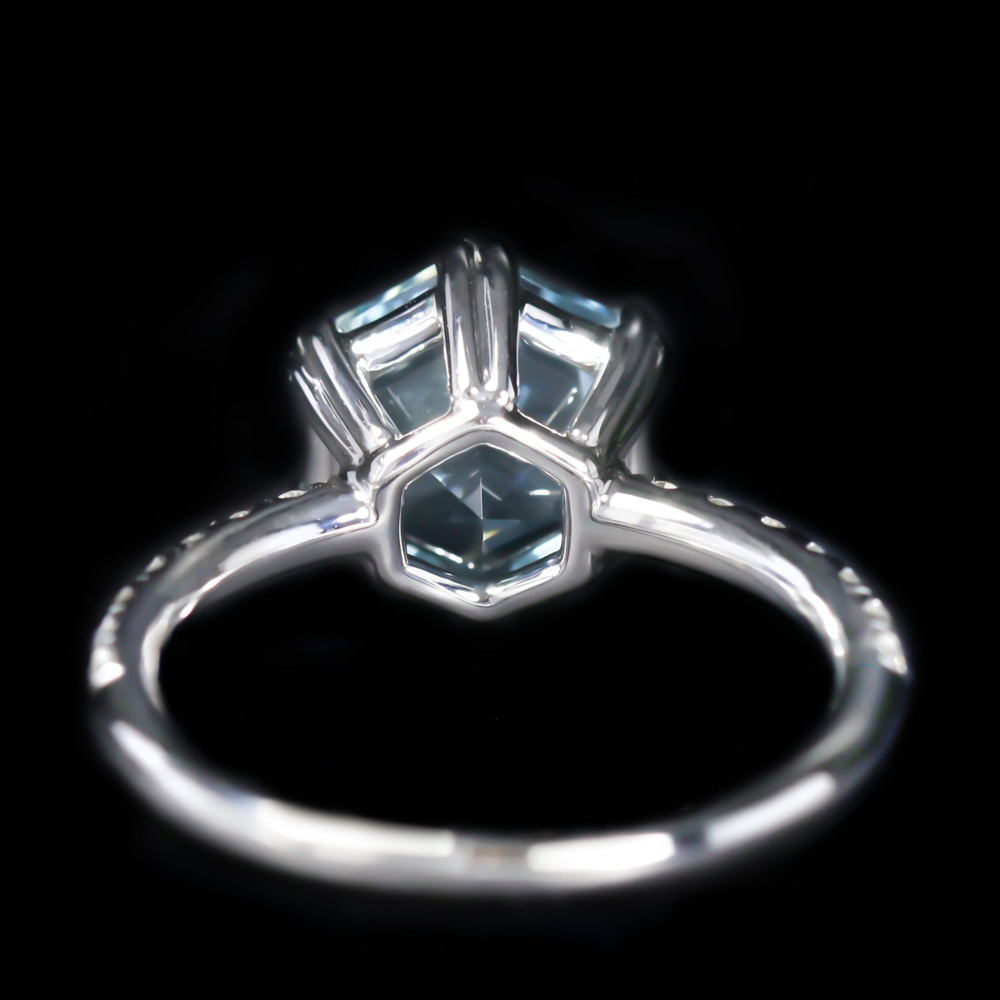 14K White Gold 3.23 Carat Aquamarine and Diamond Ring - Walton's Jewelry