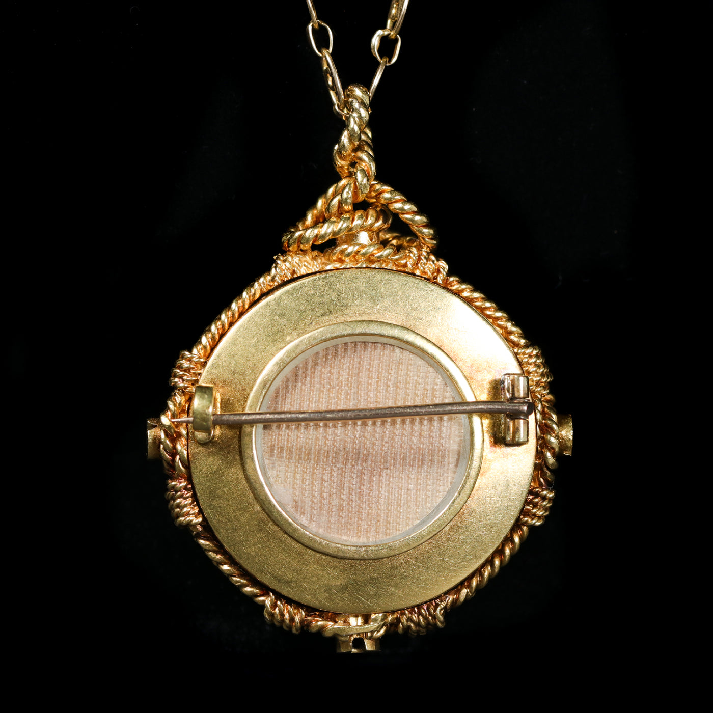 Victorian 18k Yellow Gold 1.00 CTW Diamond Locket Brooch/Pendant