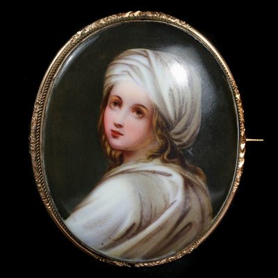 Victorian Gold-Filled Beatrice Cenci Brooch