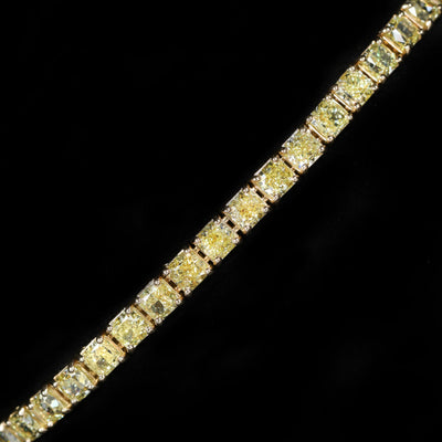 18K Yellow Gold 13.93 CTW Fancy Intense Yellow Diamond Tennis Bracelet