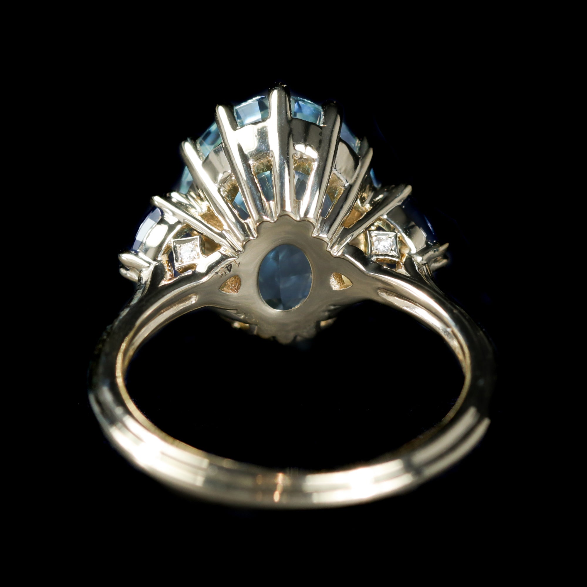 14K Yellow Gold 7.34 Carat Topaz, Sapphire, and Diamond Ring - Walton's Jewelry