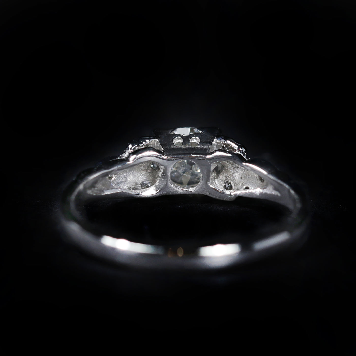 Art Deco Platinum 0.60 Carat Old European Cut Diamond Engagement Ring