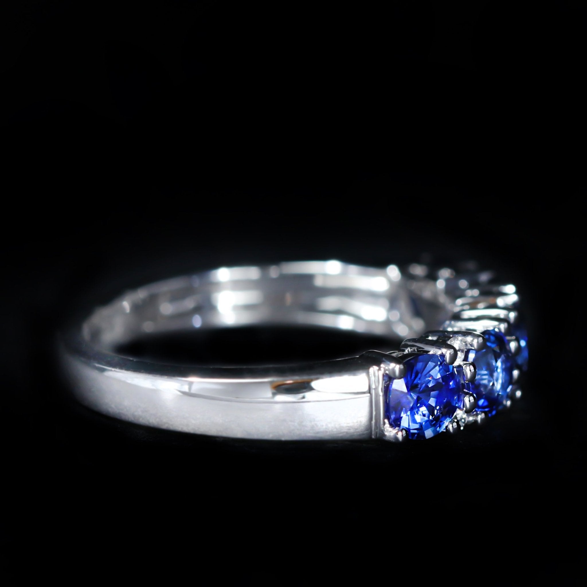 14K White Gold 1.62 CTW Sapphire and Diamond Band - Walton's Jewelry