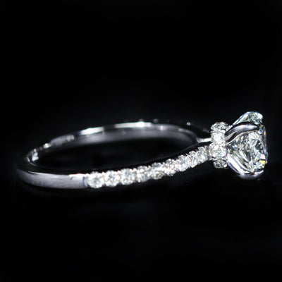 14K White Gold GIA 1.08 Carat Round Brilliant Cut Diamond Solitaire Engagement Ring