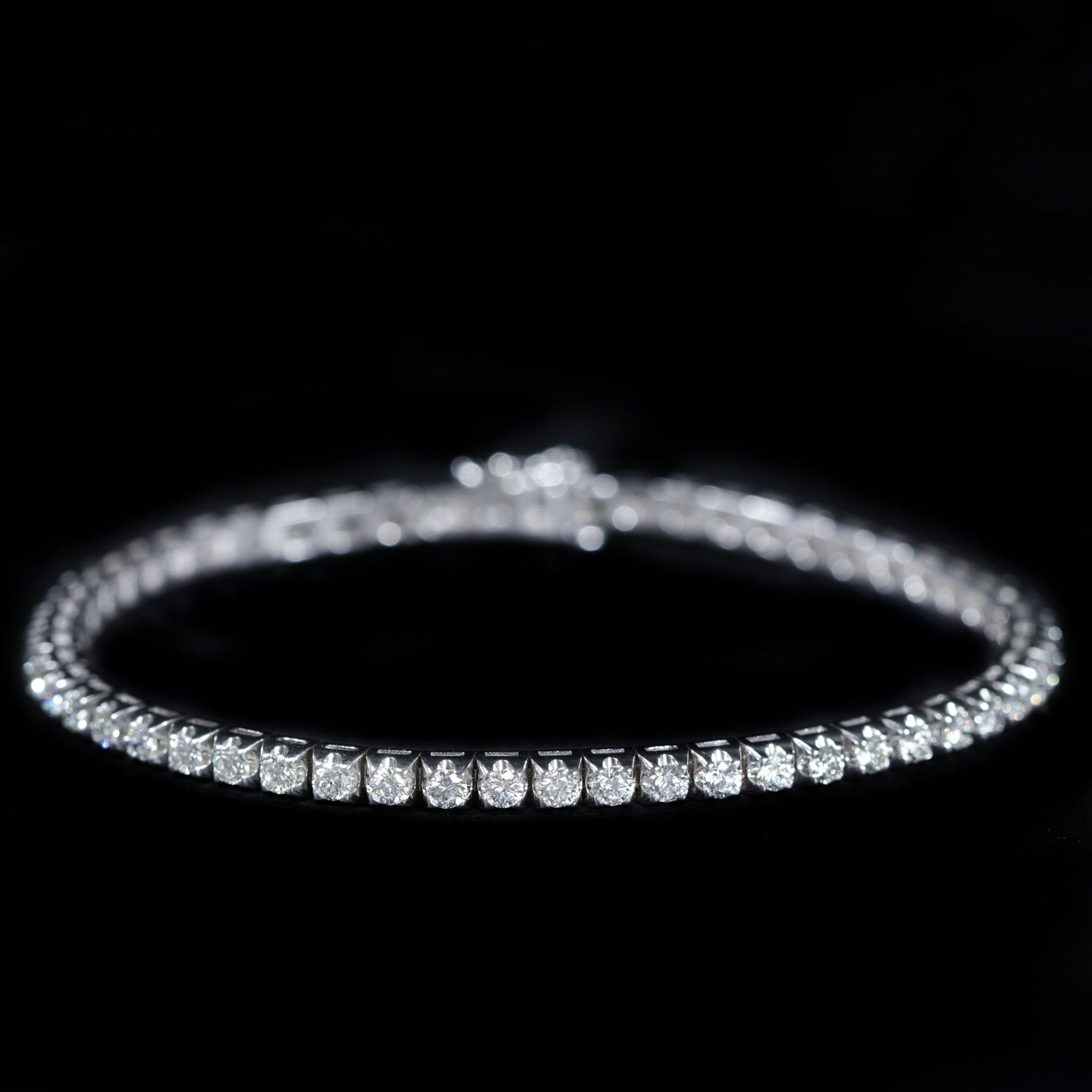 14K White Gold 3.15 CTW Diamond Tennis Bracelet - Walton's Jewelry