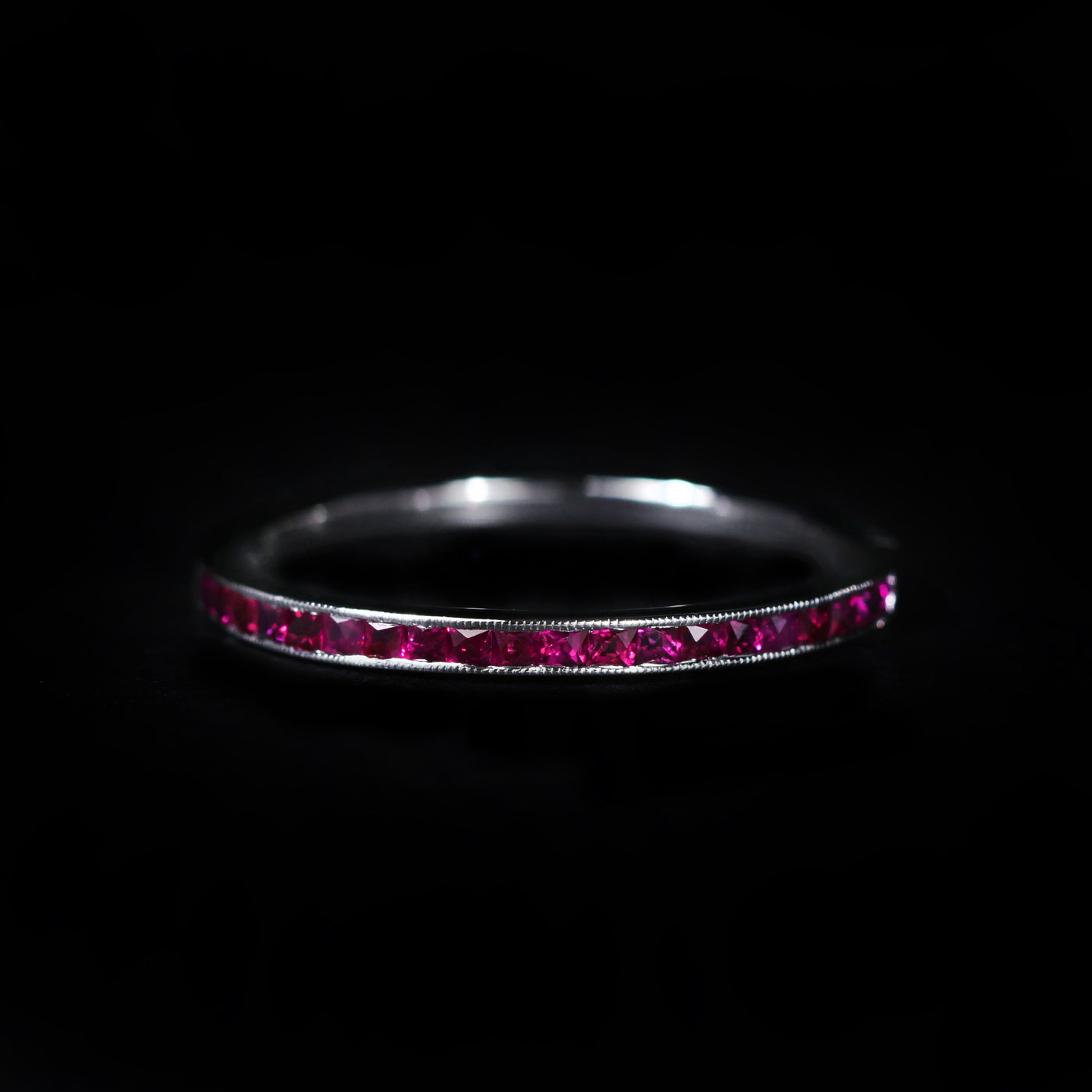 14K White Gold 0.38 CTW Ruby Band