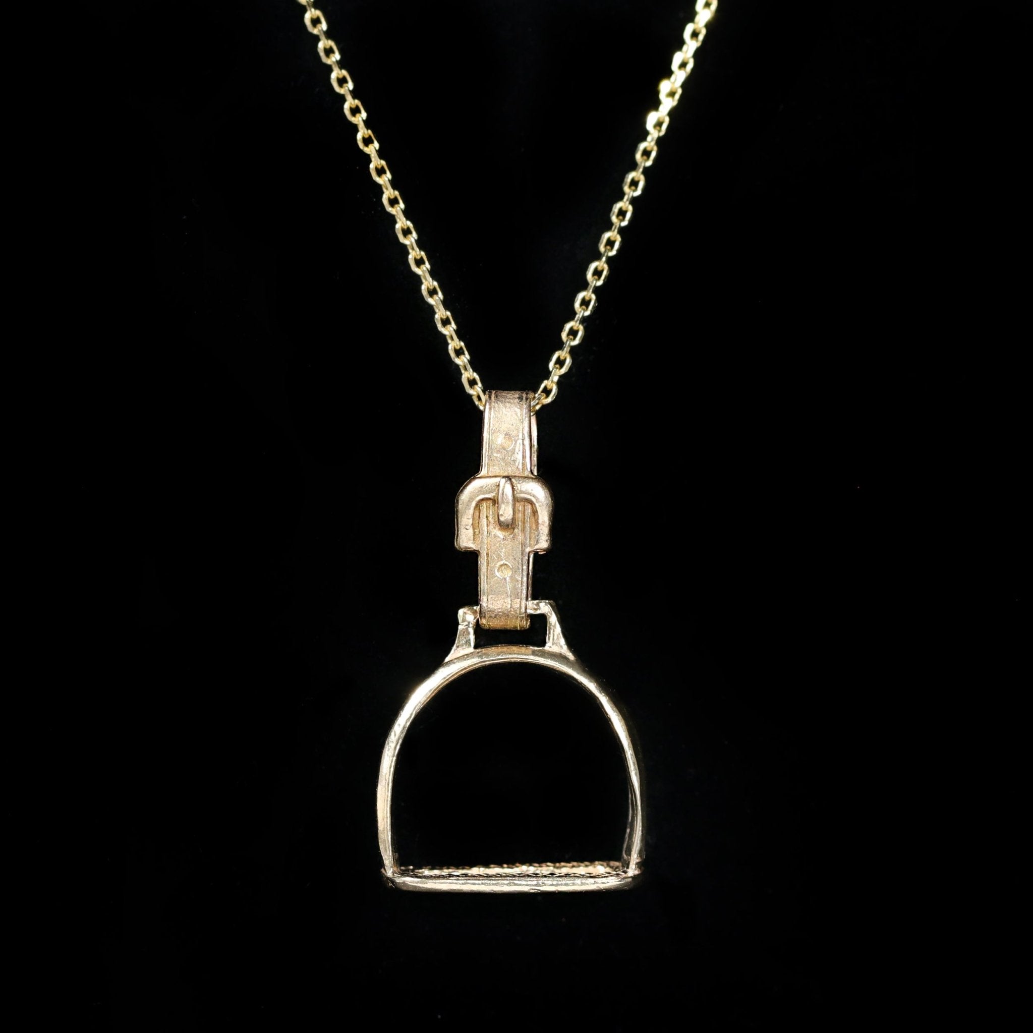 14K Yellow Gold Stirrup Pendant by Mike Walton - Walton's Jewelry