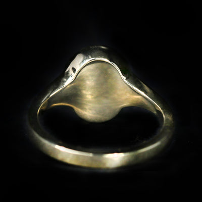 14k Yellow Gold 0.23 Carat Diamond and Enamel Signet Ring