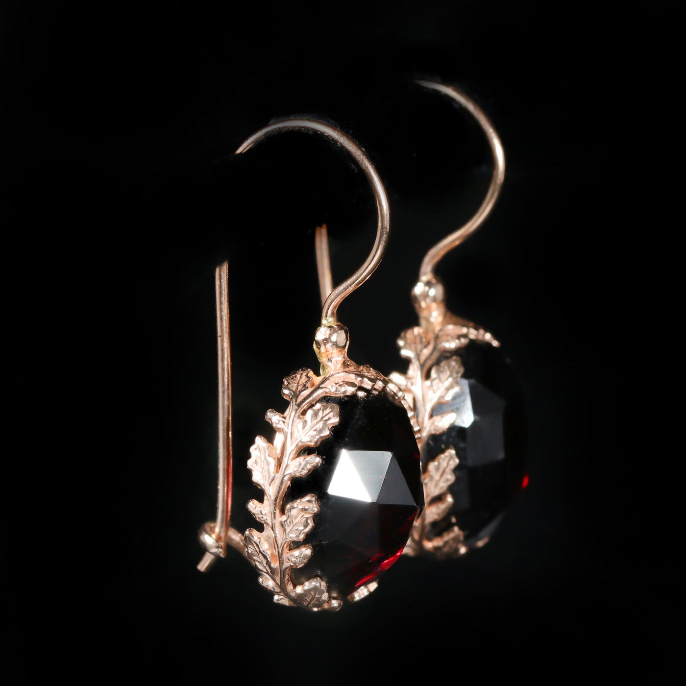 Estate 14K Rose Gold 6.00 CTW Garnet Dangle Earrings