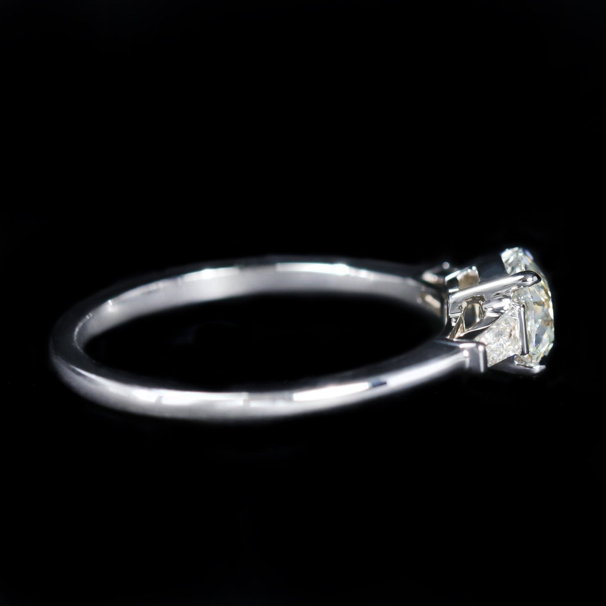 18K White Gold 0.69 Carat Old Mine Cut Diamond Engagement Ring - Walton's Jewelry