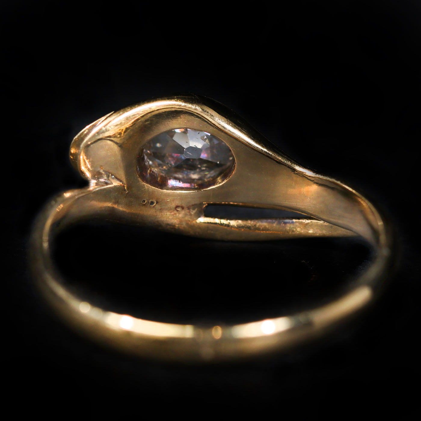 Victorian 0.75 Carat Old Mine Cut Diamond and Ruby Snake Ring