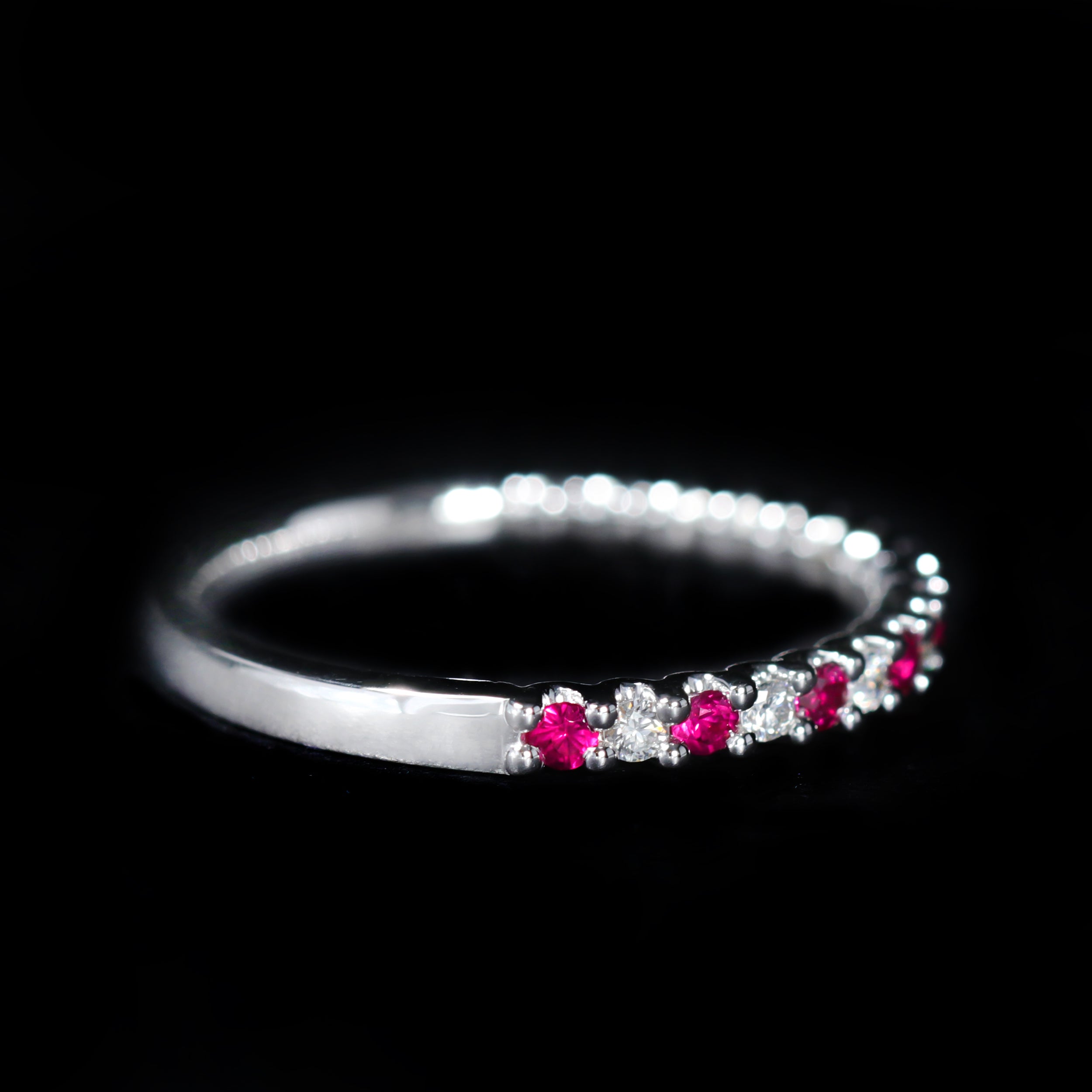 18K White Gold 0.24 CTW Ruby and Diamond Band