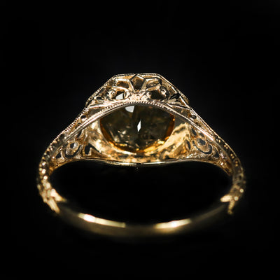 14K Yellow Gold 0.87 Carat Citrine Ring