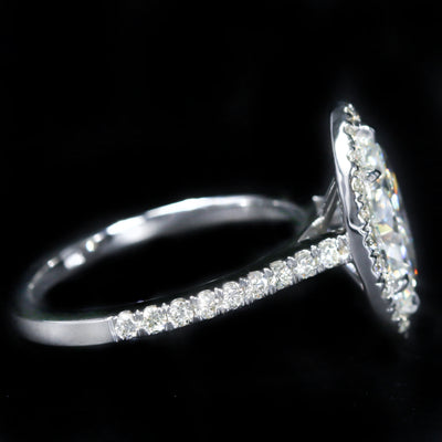 14K White Gold GIA 1.51 Carat Marquise Cut Diamond Engagement Ring