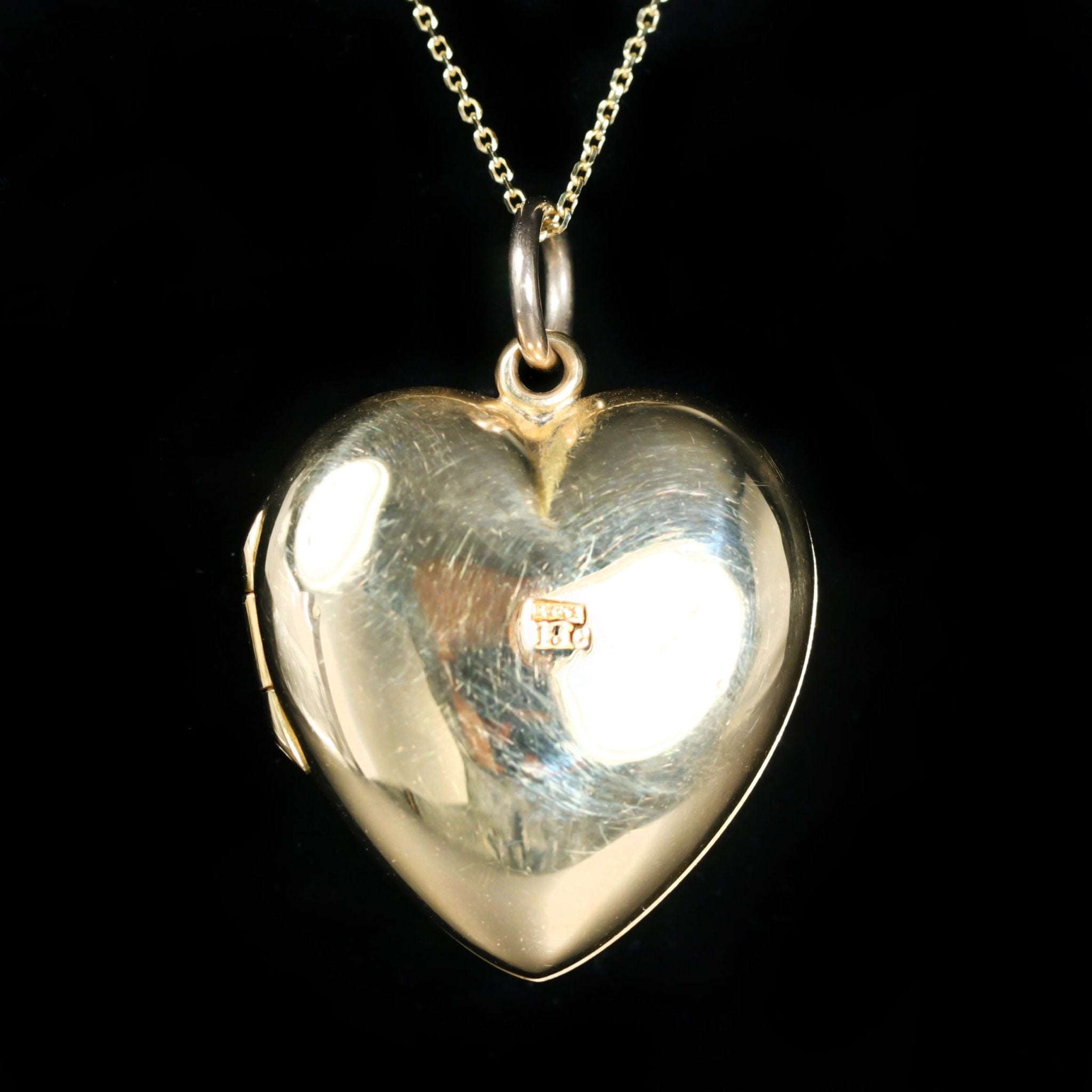 Victorian 0.25 Carat Old Mine Cut Diamond Heart Locket Pendant, Circa 1890 - Walton's Jewelry