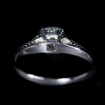 Art Deco 0.91 Carat Old European Cut Diamond Engagement Ring