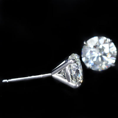 14K White Gold GIA 2.00 CTW Diamond Stud Earrings