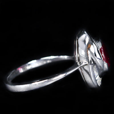 Estate Platinum AGL 2.01 Carat Ruby and Diamond Ring