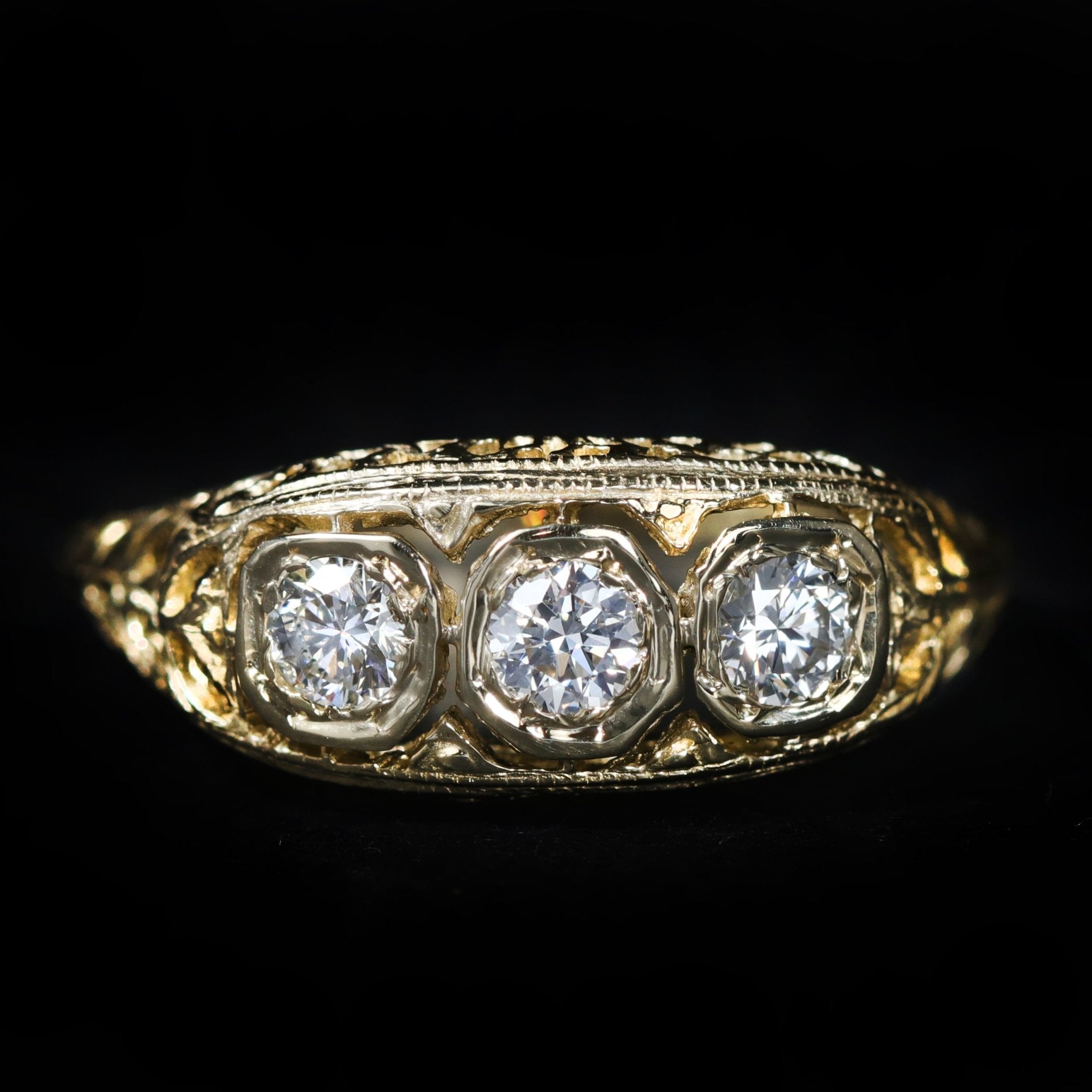 14K Yellow Gold 0.37 CTW Diamond Ring - Walton's Jewelry