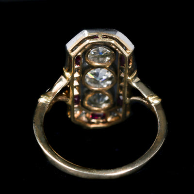 Edwardian 1.61 CTW Diamond and Ruby Ring