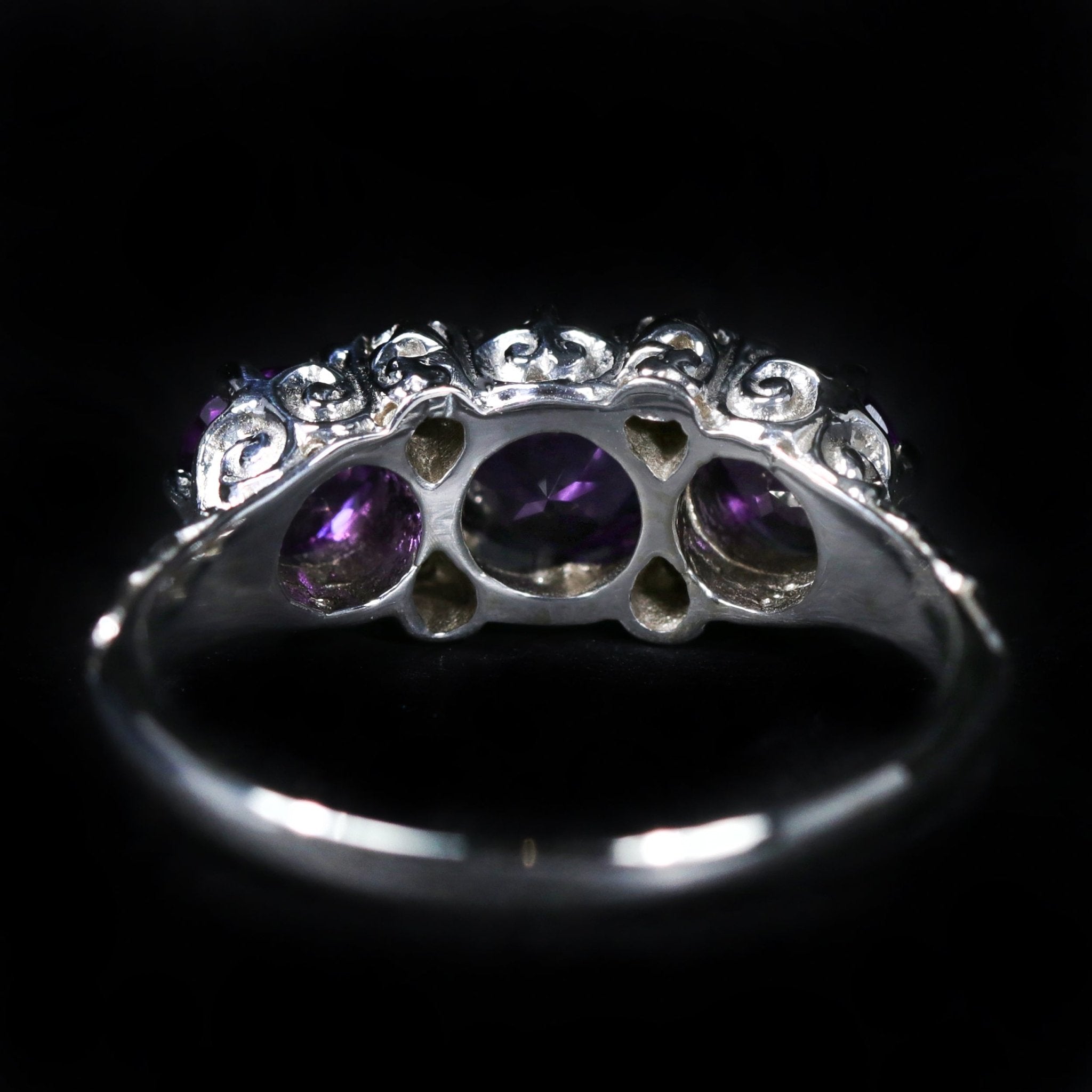 14K White Gold 1.22 CTW Amethyst and Diamond Ring - Walton's Jewelry