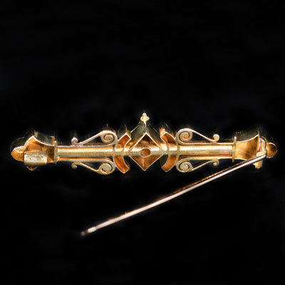 Victorian Yellow Gold and Pearl Brooch