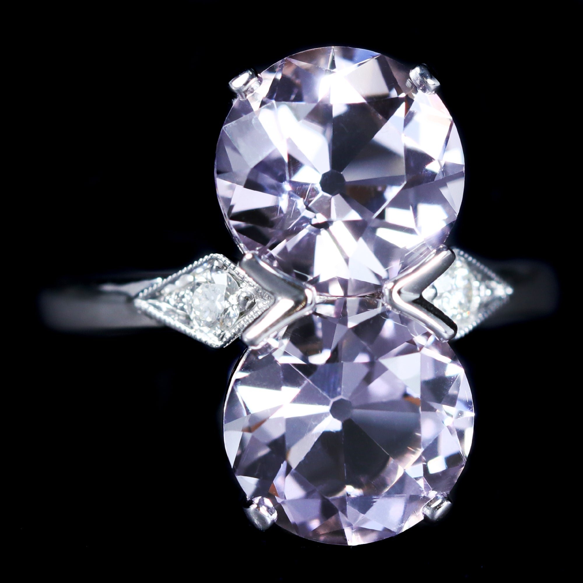 14K White Gold 5.04 CTW Amethyst and Diamond Ring - Walton's Jewelry