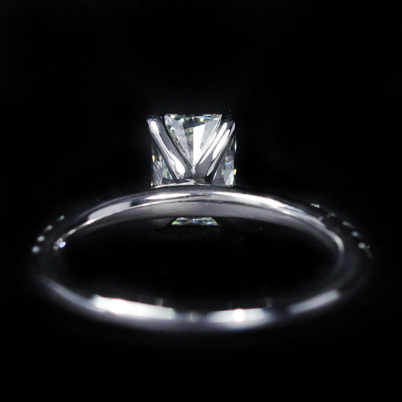 14K White Gold GIA 1.01 Carat Radiant Cut Diamond Engagement Ring