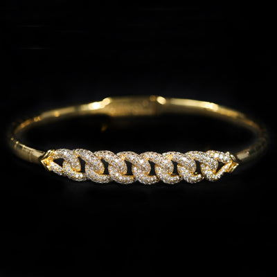 14K Yellow Gold 2.70 CTW Diamond Bangle Bracelet