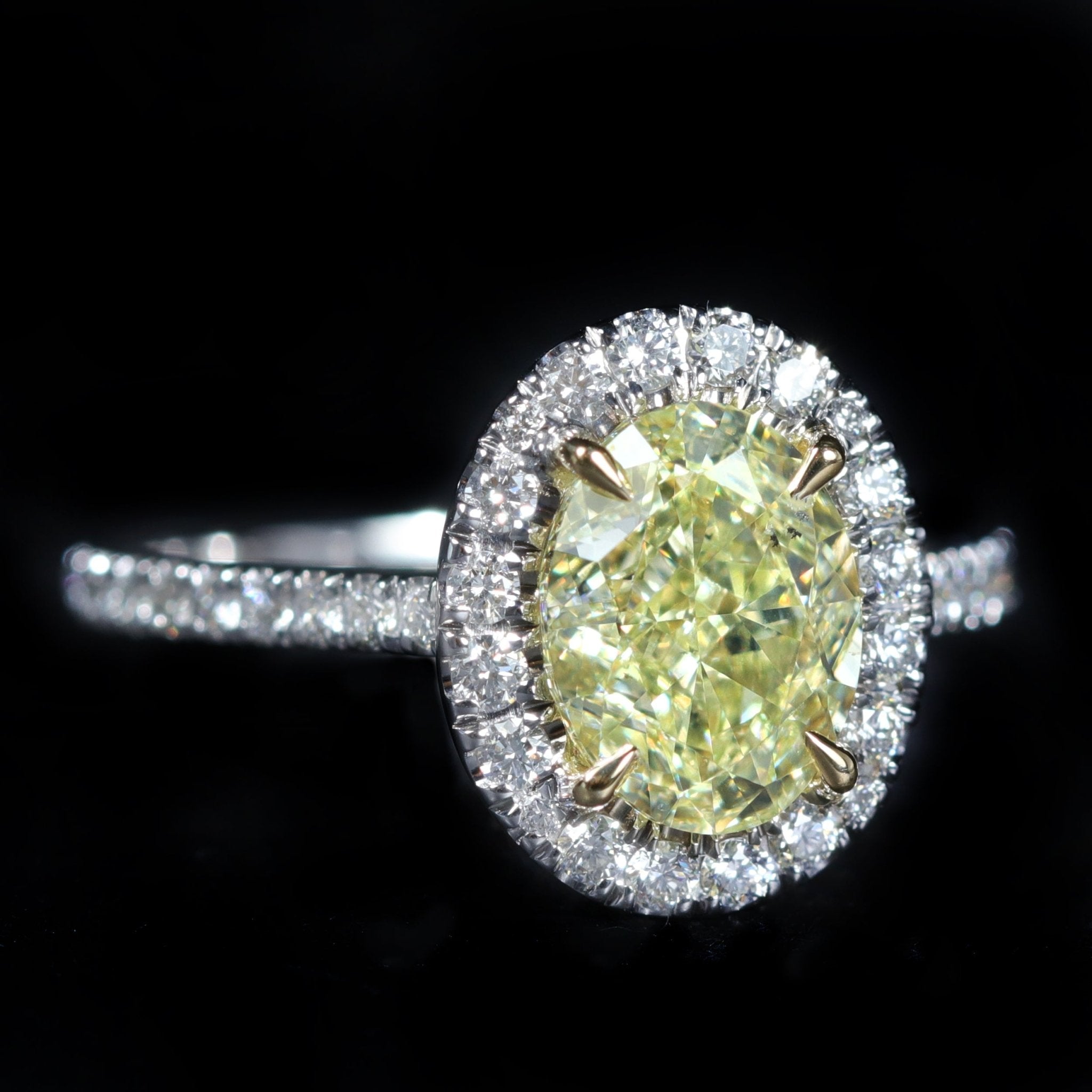 14K Gold GIA 2.03 Carat Fancy Light Yellow Diamond Ring - Walton's Jewelry