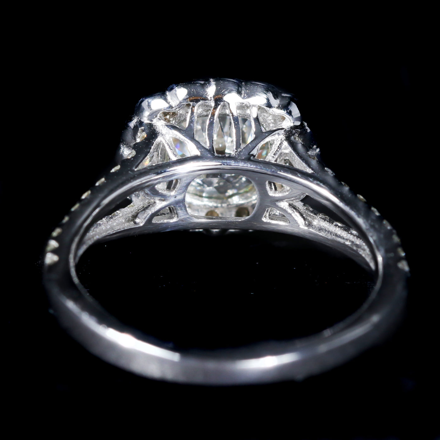 18K White Gold GIA 1.65 Carat Old European Cut Diamond Engagement Ring