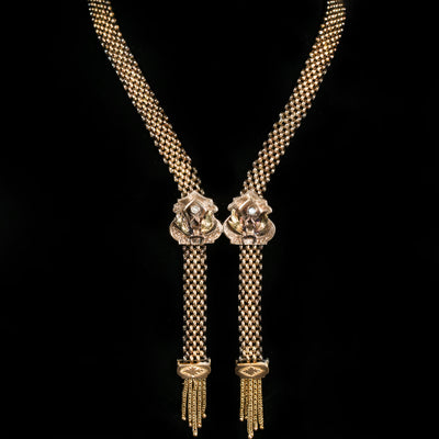 Victorian Woven Twin-Tassel Necklace