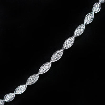 14K White Gold 0.38 Carat Diamond Bangle Bracelet