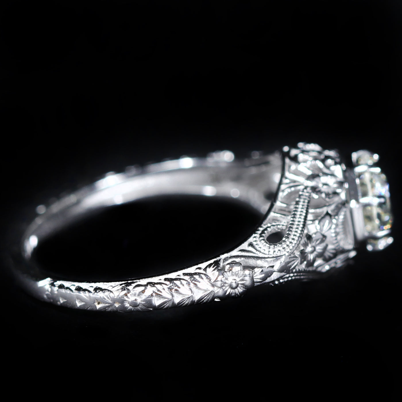Estate 0.80 Carat Old European Cut Diamond Engagement Ring