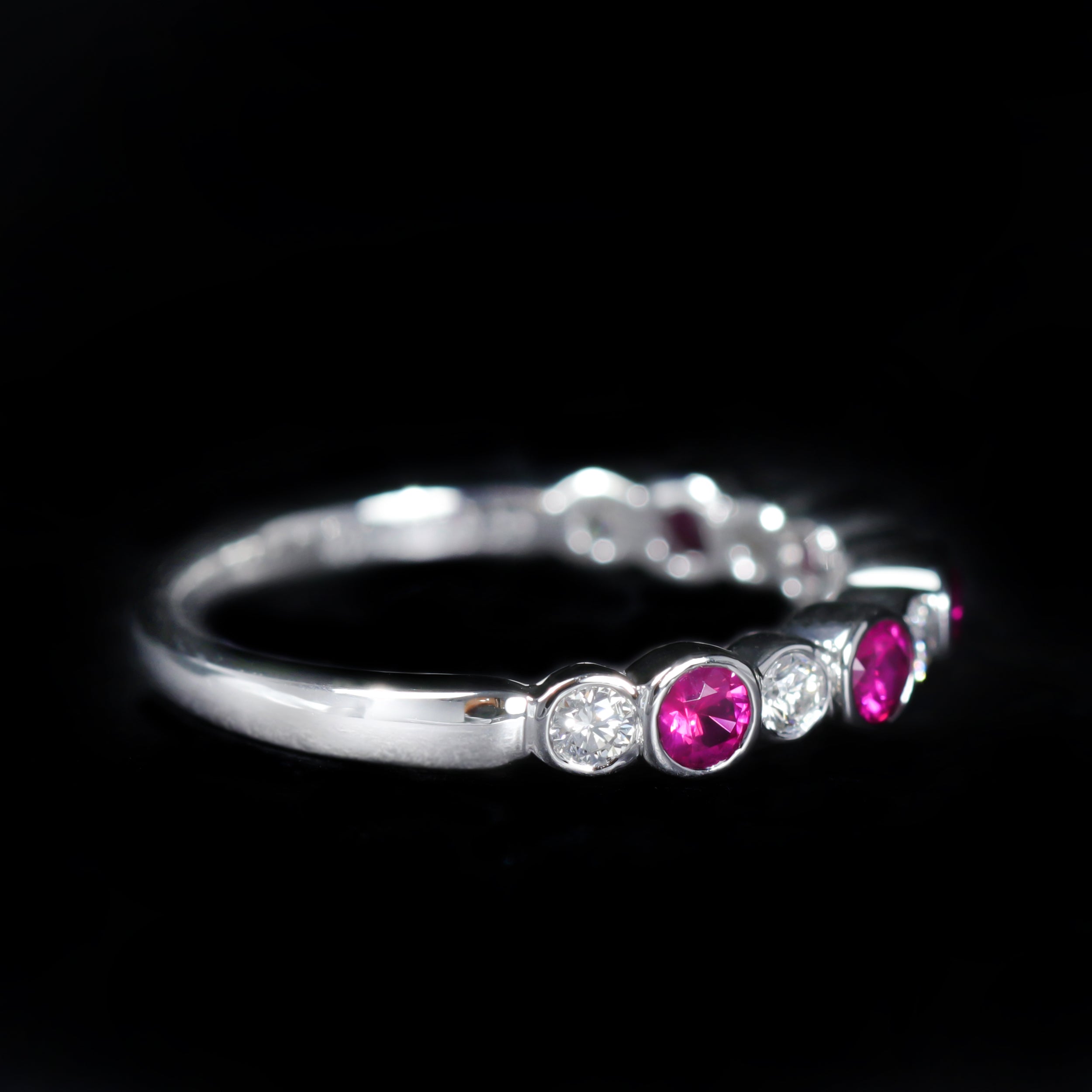 Platinum 0.45 CTW Ruby and Diamond Band