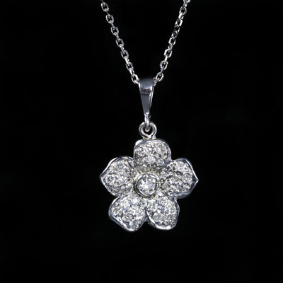 Estate 0.50 CTW Diamond Flower Pendant