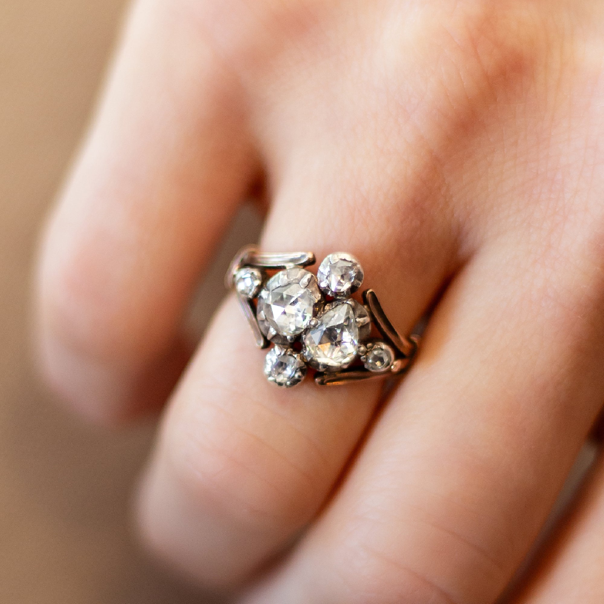 Georgian 1.00 CTW Rose Cut Diamond Ring