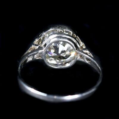 Art Deco GIA 2.27 Carat Old European Cut Diamond Engagement Ring