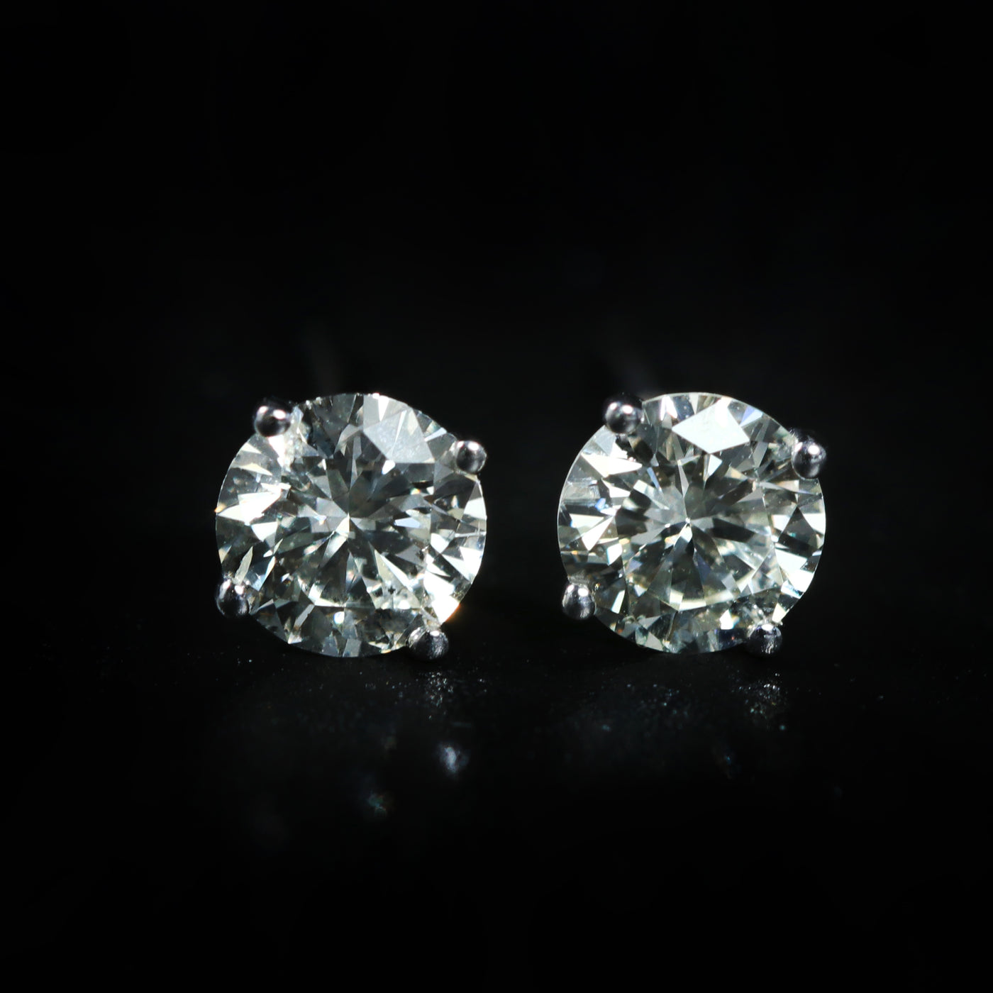 14k White Gold 0.49 CTW Diamond Stud Earrings