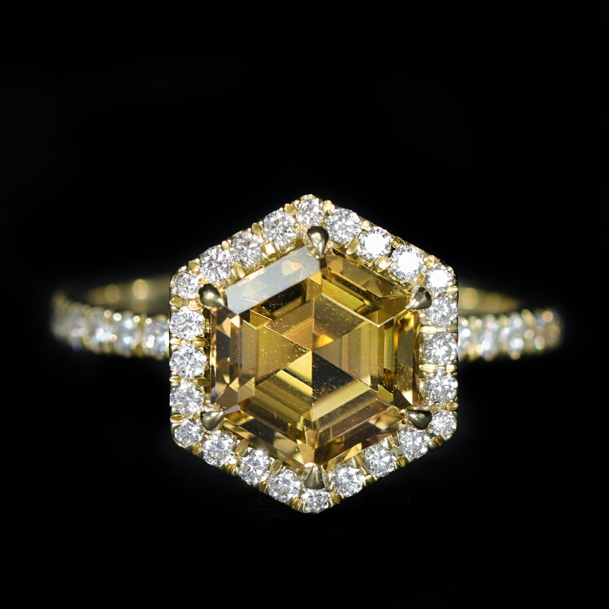 14K Yellow Gold 2.47 Carat Tourmaline and Diamond Ring - Walton's Jewelry