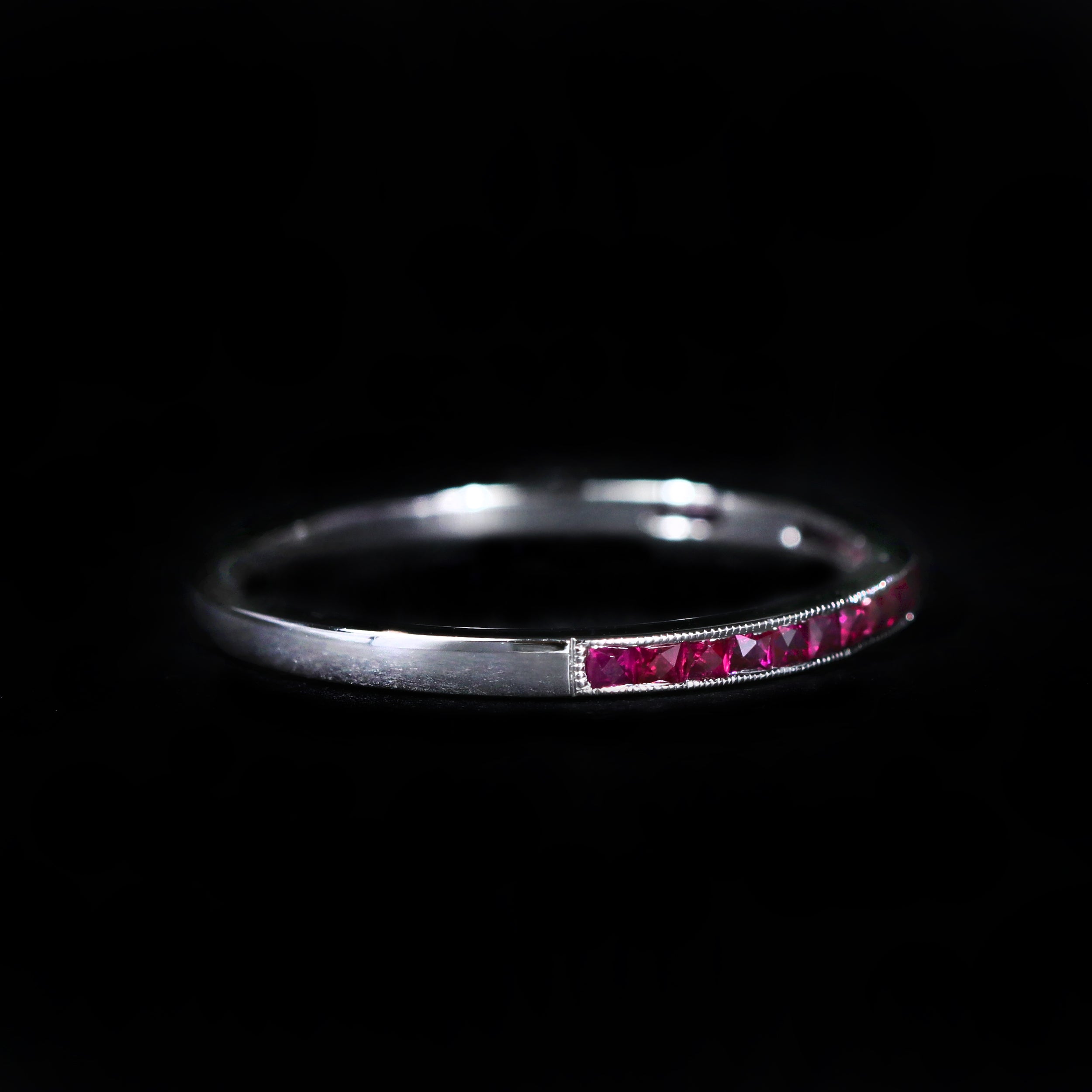 14K White Gold 0.38 CTW Ruby Band