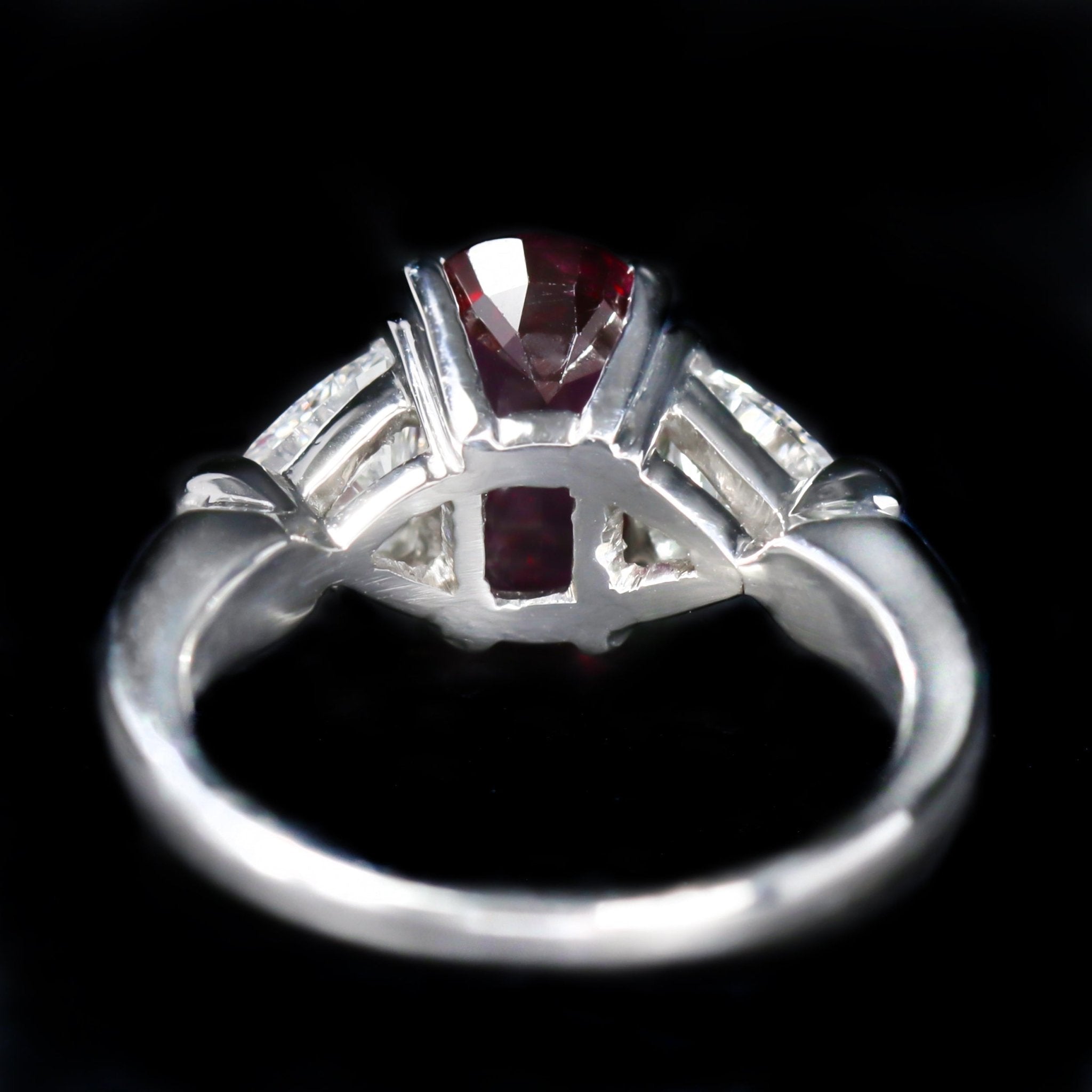 Platinum GIA 2.45 Carat Ruby and Diamond Ring - Walton's Jewelry