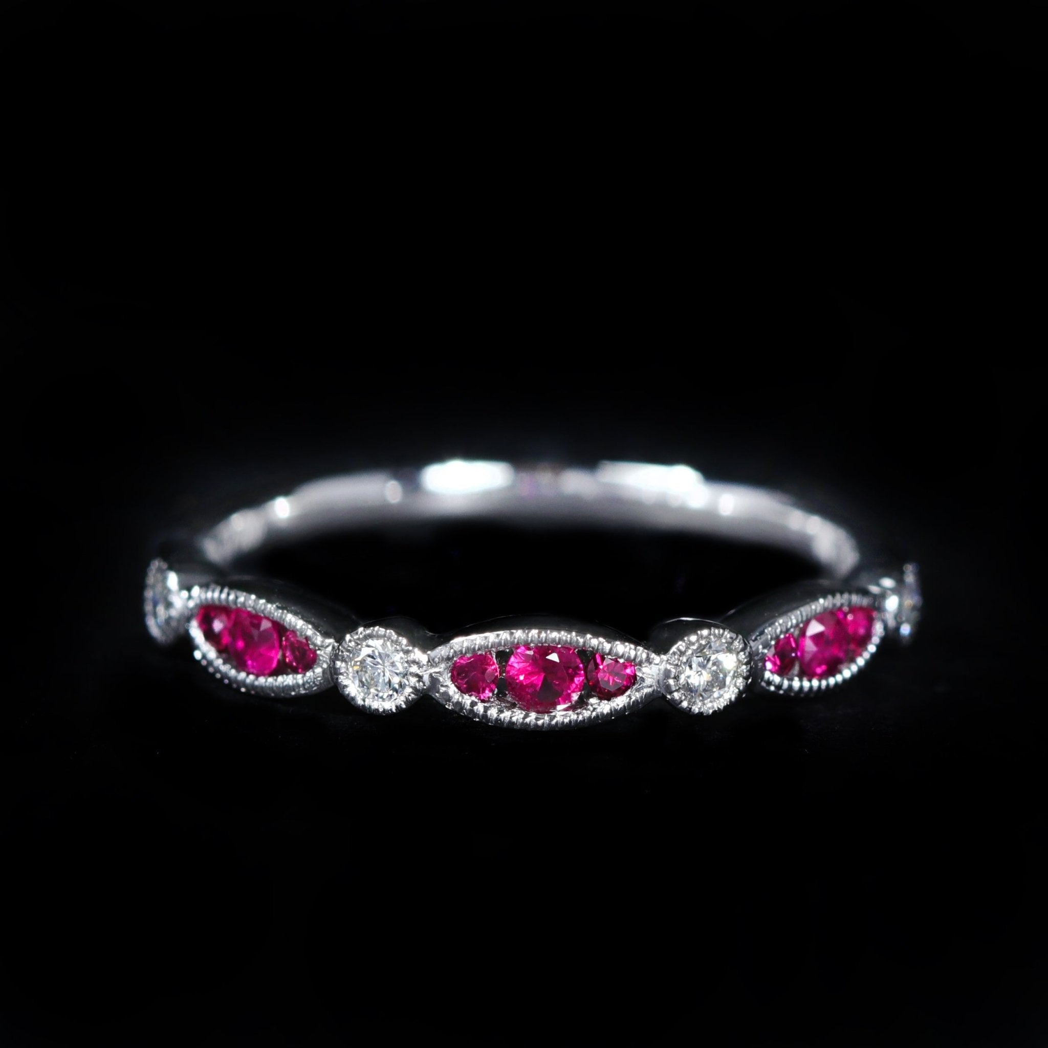 Platinum Ruby and Diamond Band - Walton's Jewelry