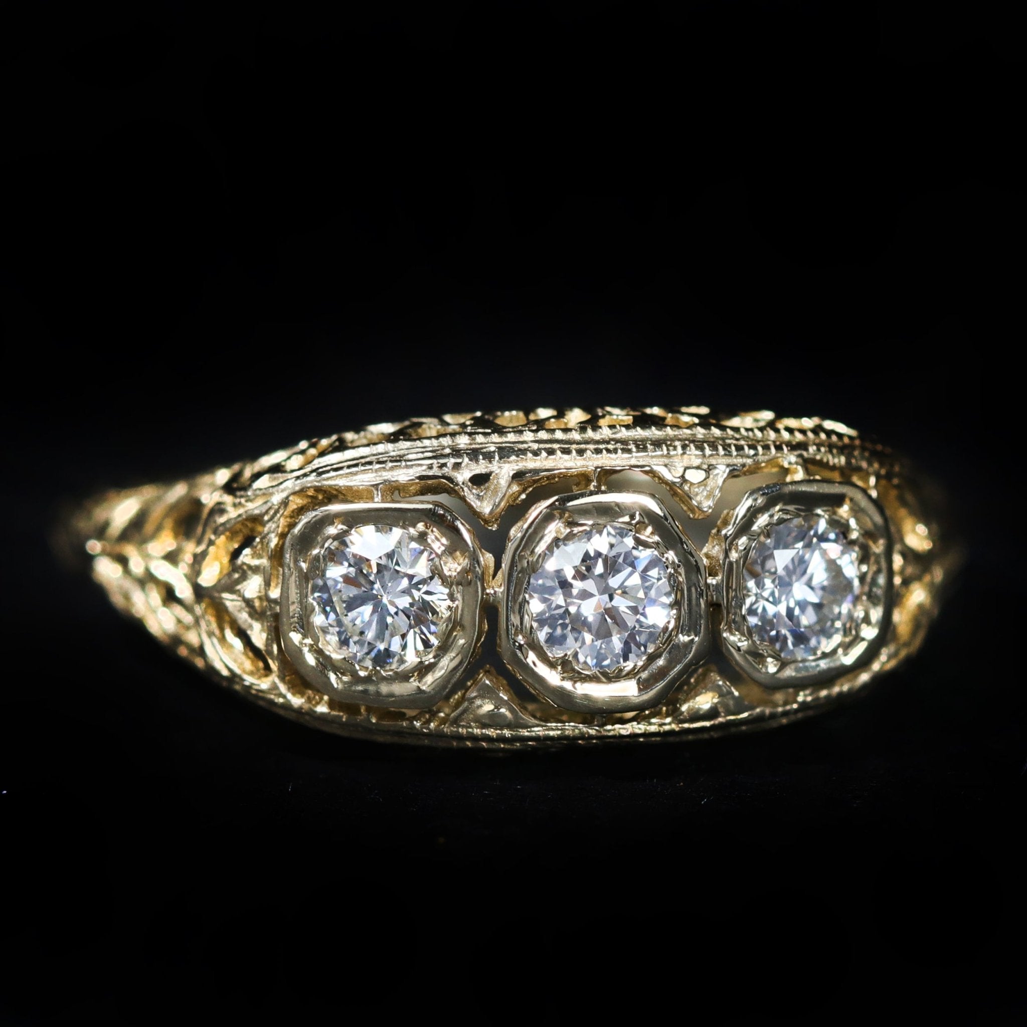 14K Yellow Gold 0.37 CTW Diamond Ring - Walton's Jewelry