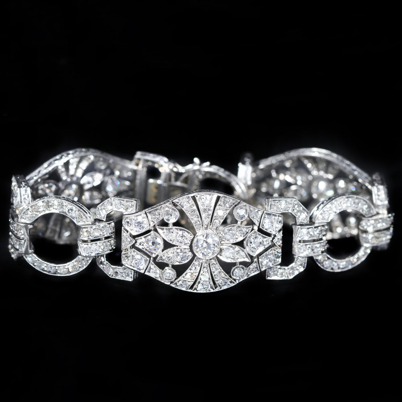 Art Deco Platinum 10.00 CTW Diamond Bracelet