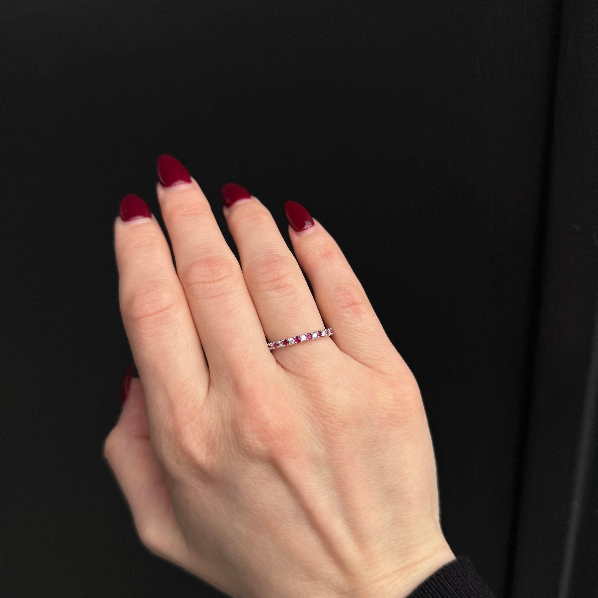 18K White Gold 0.24 CTW Ruby and Diamond Band - Walton's Jewelry