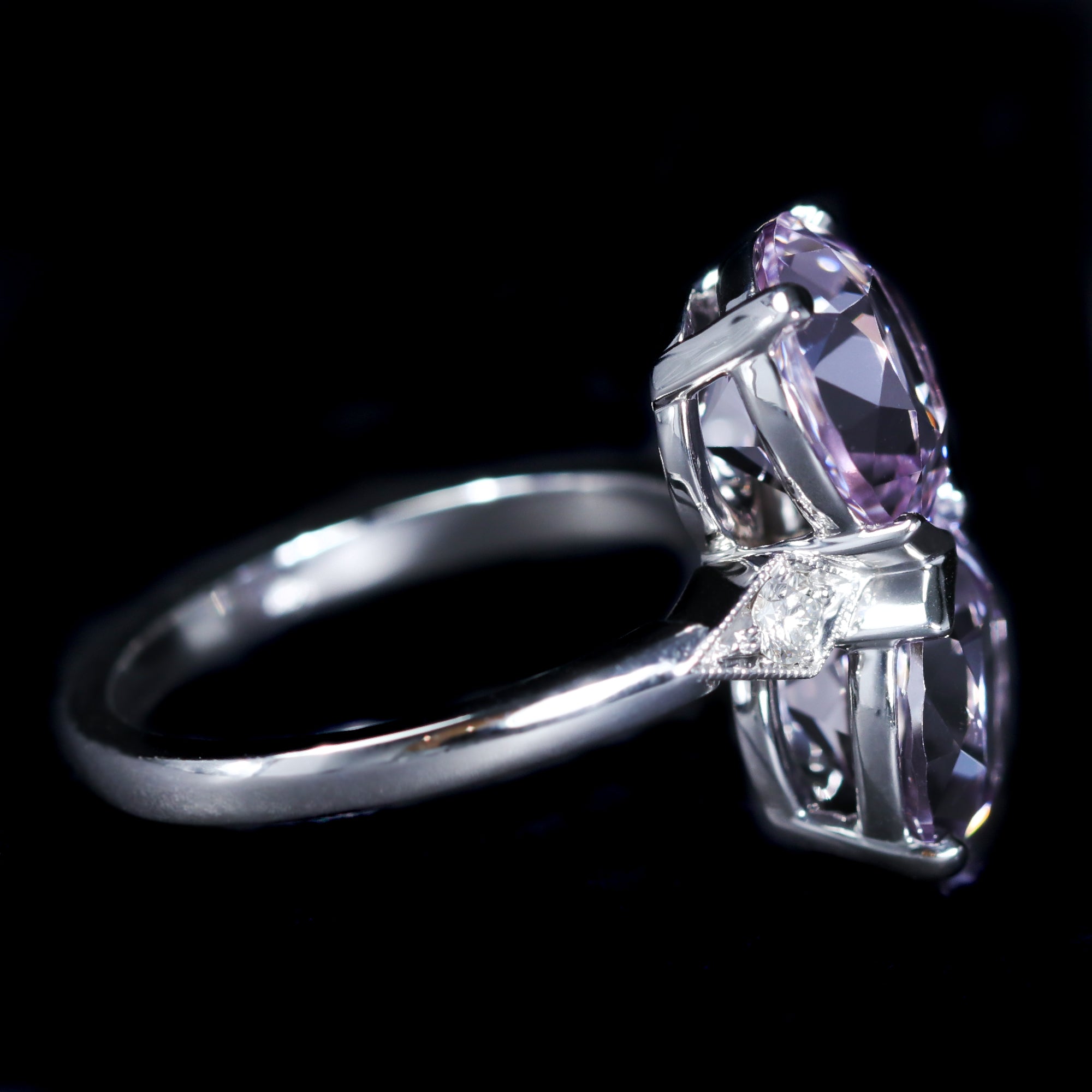 14K White Gold 5.04 CTW Amethyst and Diamond Ring - Walton's Jewelry