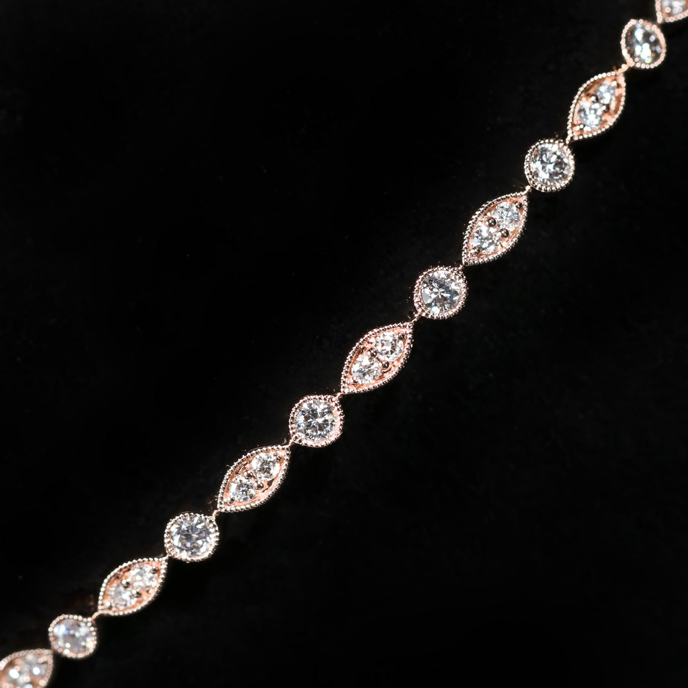 14K Rose Gold 0.80 Carat Diamond Bangle Bracelet