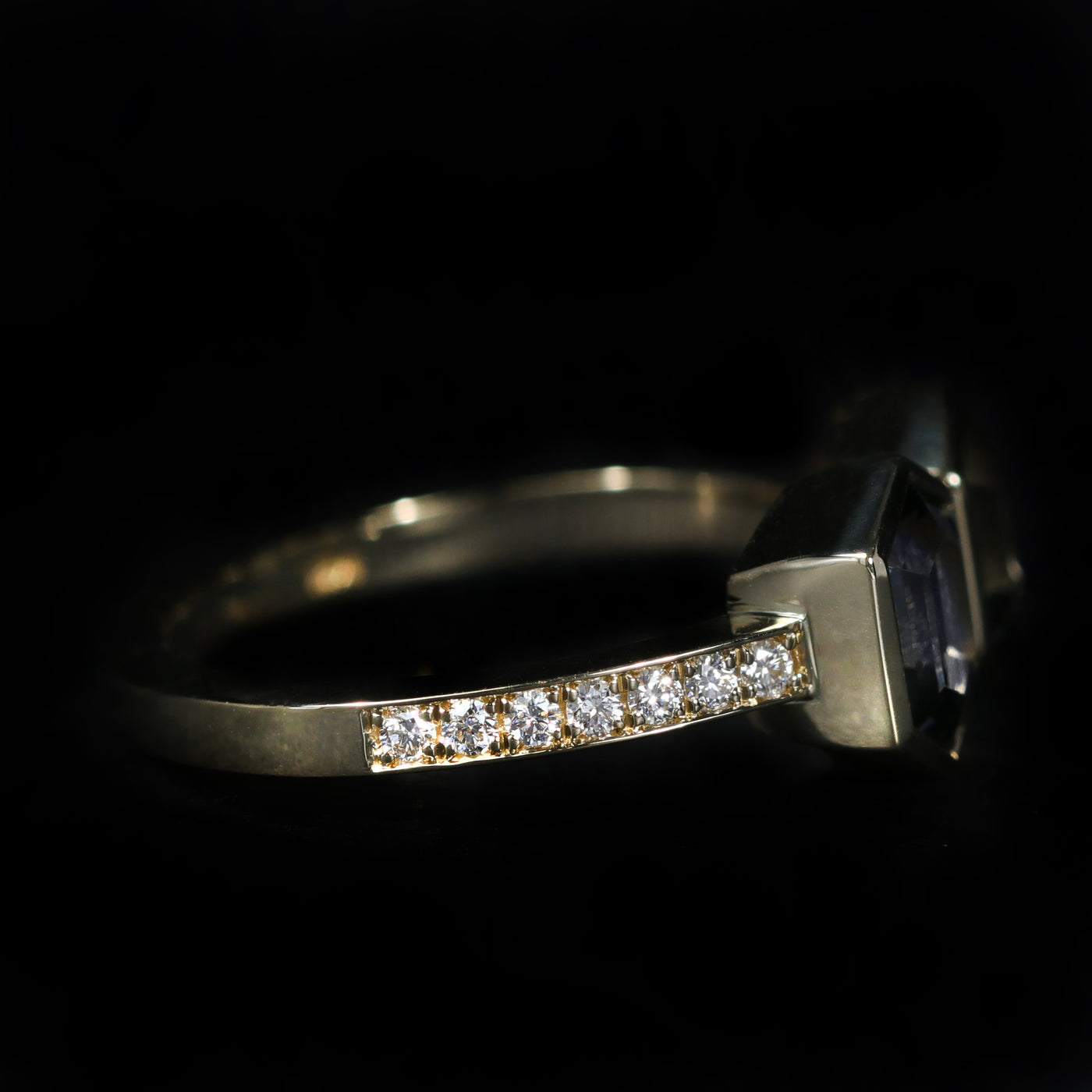 14k Yellow Gold 1.89 CWT Spinel and Diamond Open Ring